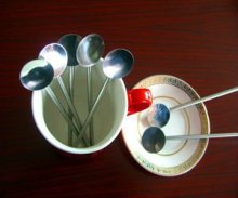 304 Stainless steel drinking straw with spoon