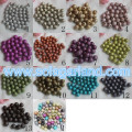 4-20MM perles acryliques rondes lâches mélangées perles métalliques scintillantes