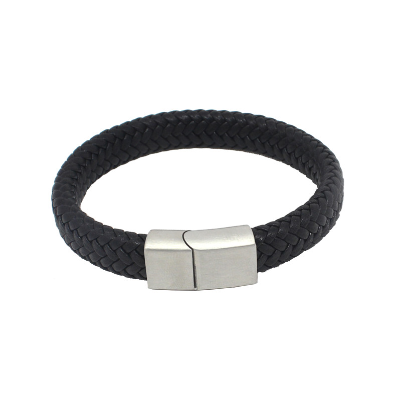 Men Jewelry Brown Braided Male Leather Bracelet