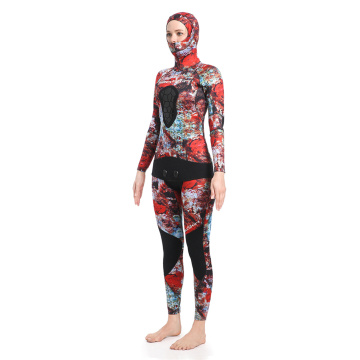 Seaskin Women Hooded Lengan Panjang Wetsuit menyelam adat