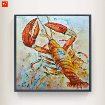 Crab Lobster Art Print Marine Oil Painting