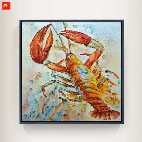 Crab Lobster Art Print Marine Oil Painting