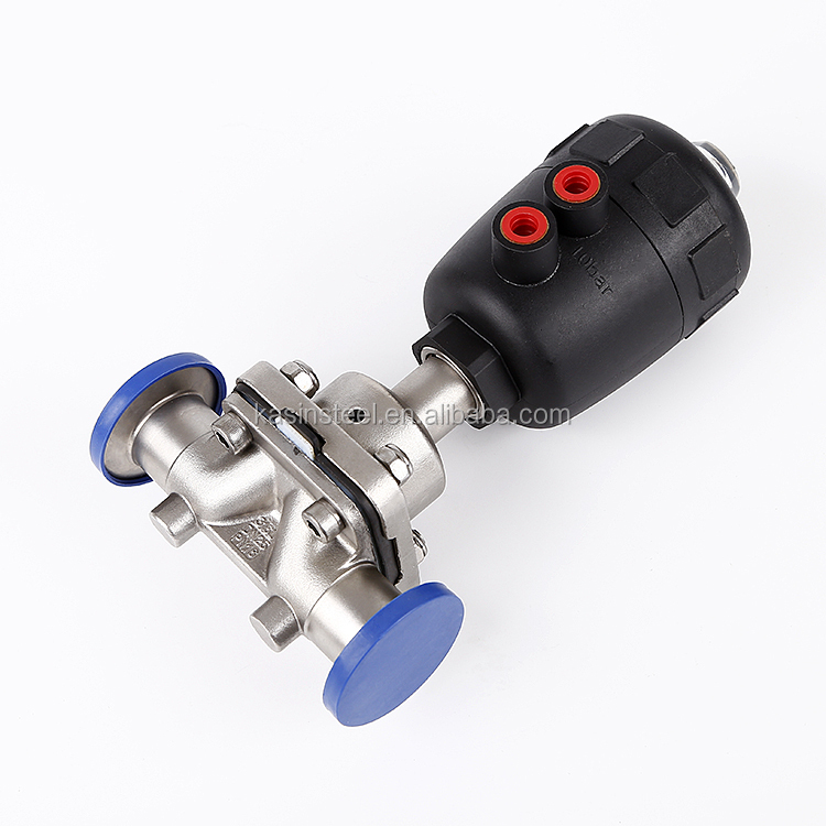 Vanne pneumatique à membrane de grande pureté de l'acier inoxydable 316L avec l'actionneur