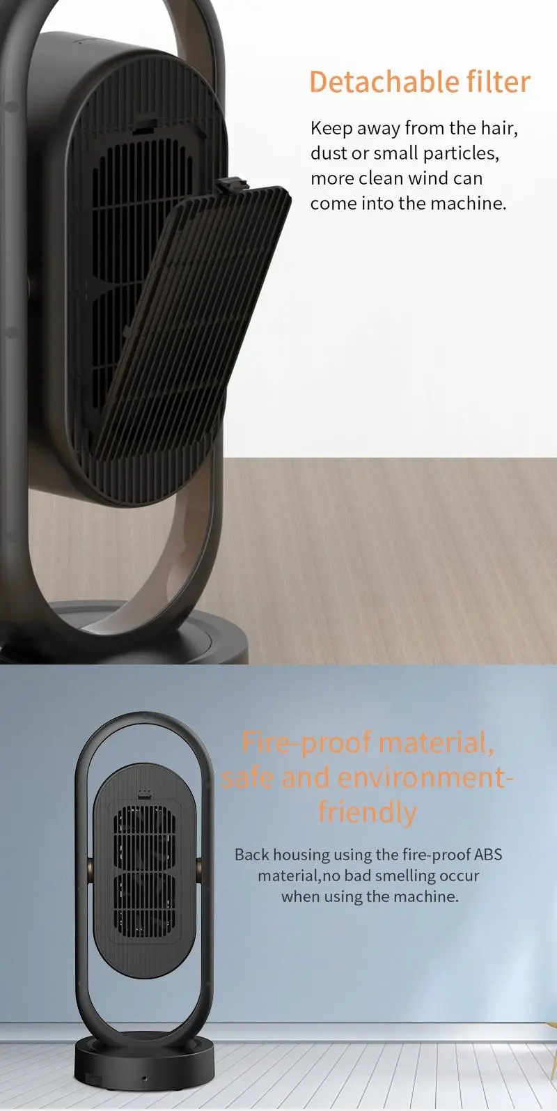 Electric Room Heater Fan with Remote Control