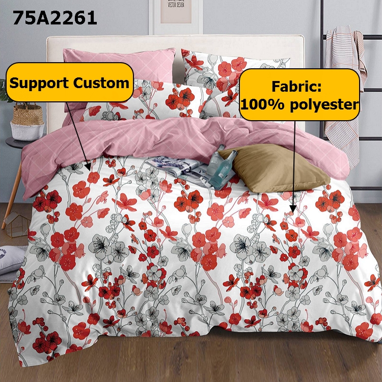 Custom microfiber bed set luxury new design print bedsheet bedding set duvet cover set