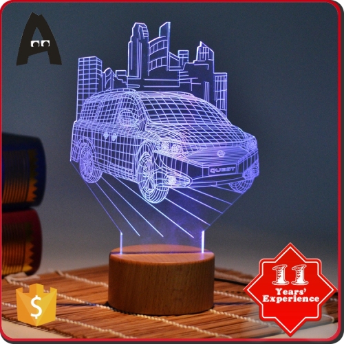 Colorful decoration retail displays Acrylic High Quality 3d Illusion Table Lamp 3d night light