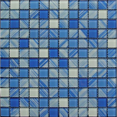 Blue Hand Painting Glass Mosaic