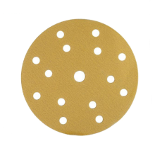 Dustless yellow hook and loop grinding disc