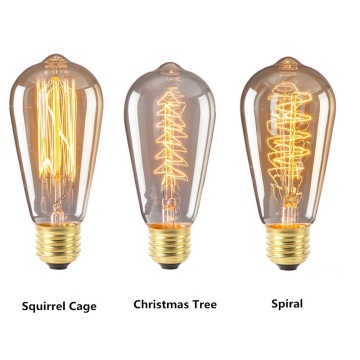 E26 Vintage Thomas Edison Light Bulbs ST64 60W Incandescent Bulb 110V-120V - Retro Filament Lamp for Home Decor