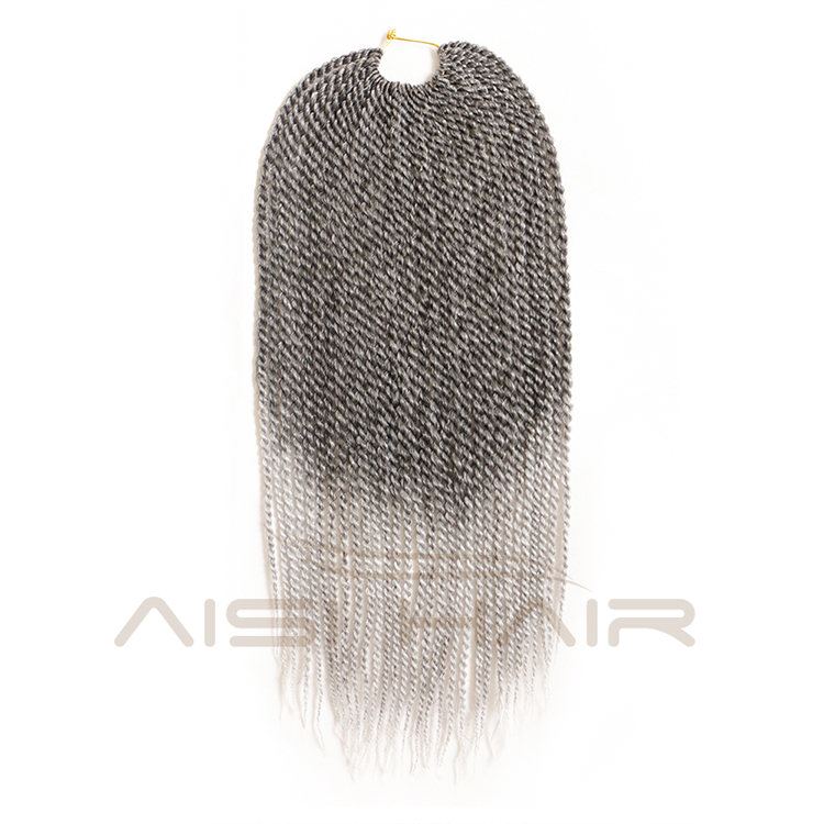Aisi Hair Senegalese Twist Crochet Hair Ombre Brown Grey Purple Bug Synthetic Braiding Hair Extensions for Women