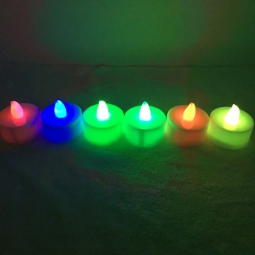 Led tealight candle with color light flickering