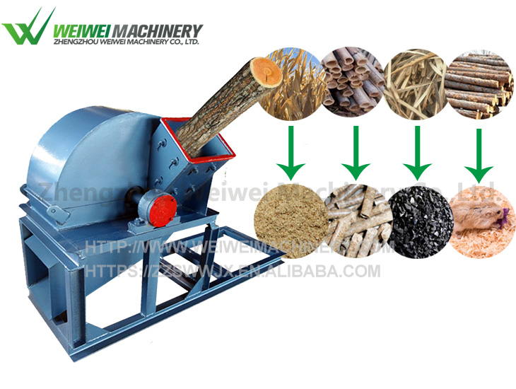 Weiwei capacity 3t wood chipper log wood shredder machine