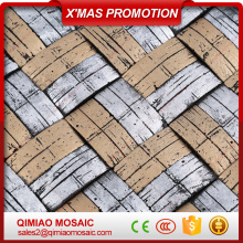 Golden And Silver Scramble Herringbone Resin Mosaic Sample Frame