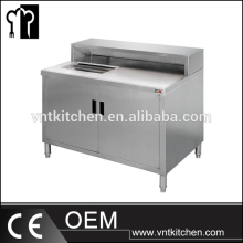 VNTB237 Commercial Bar Equipment Stainless Steel Center Island Workstation