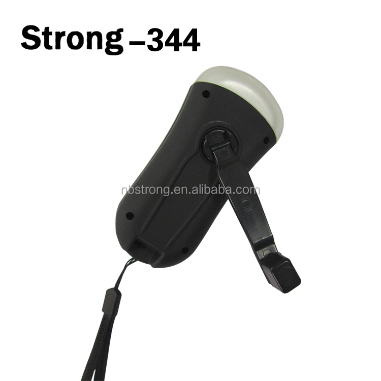 3 LED hand cranking plastic rechargeable torch solar flashlight with radio