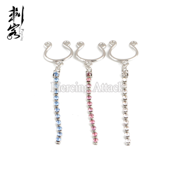 Brass Fake Nipple Rings with Adjustable Clip Non Piercing Nipple Rings