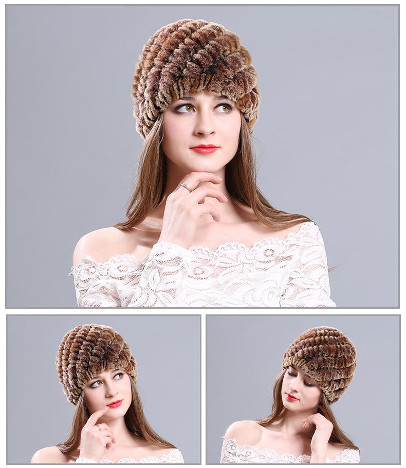 Beaver rabbit fur hat fur hat female winter (7)