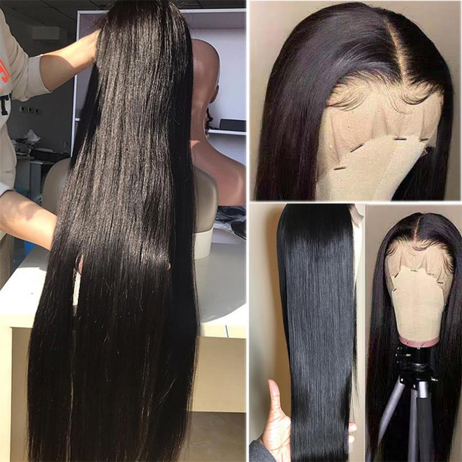 Straight 13X4 Lace Front Human Hair Wigs HD Transparent Lace Frontal Human Hair Wigs Peruvian Straight Remy Wigs For Black Women