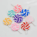 Kawaii Mixed Colors Swirl Lollipop Polymer Clay Candy Cabochon Για Παιδικά DIY χειροτεχνία