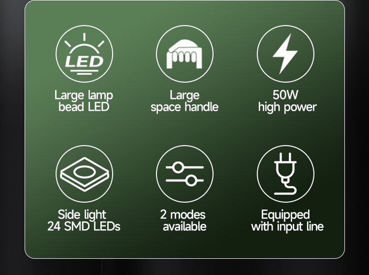 Portable LED Rechargeable Searchlight with SMD Side Light-7325-detail-2 Portable LED Rechargeable Searchlight with SMD Side Light-7325-detail-2