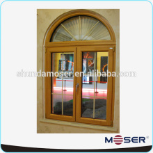 German solid wooden curved double glazed arched casement windows
