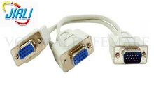 1 male to 2 female VGA Splitter Cable for Computer