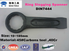 100mm DIN7444 Ring Slogging Spanner (10~185mm) 45# Carbon Steel 40Cr Hammer Striking Box Wrench