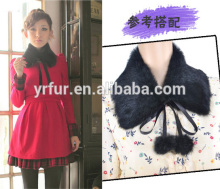 YR373 Cheap Fur Collar/ Real Rabbit Fur Detachable Collar