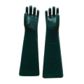 Guantes de PVC negros con revestimiento interlock de acabado liso de 23 &quot;