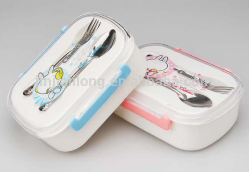 New style pp food container with knife and fork holder