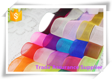 wide rainbow organza fabric silk sheer ribbon