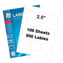 2.5" round label sticker paper
