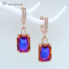 S&Z 585 Rose Gold Dangle Earrings