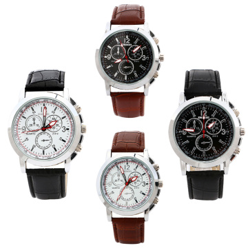 Business Men Leather Quartz Wristwatches