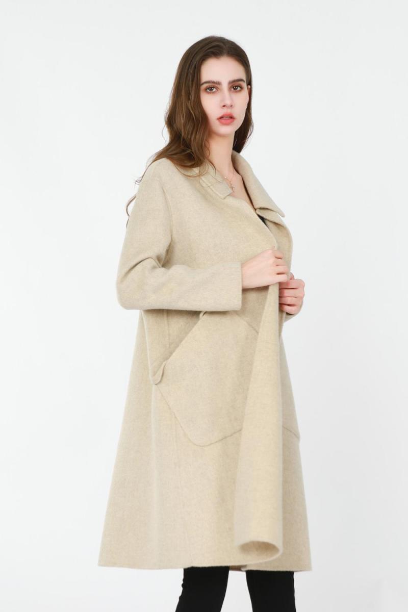 Long Wool Jacket With A Suit Collar