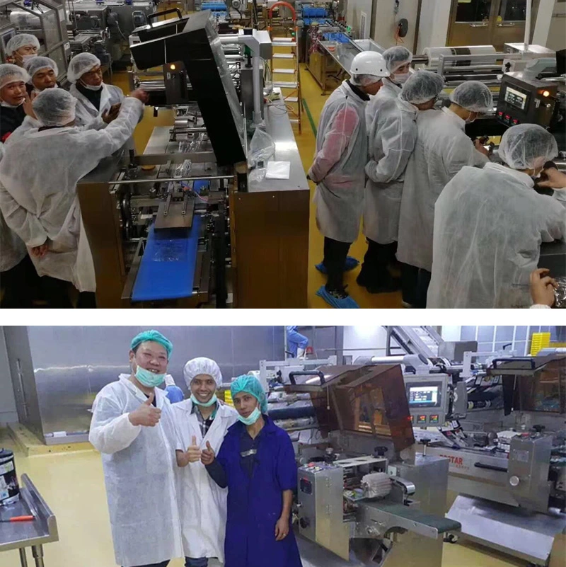 Bostar Heiße verkaufende halbautomatische Schlauchbeutelverpackungsmaschinenlinie für Burgerbrötchen/Rollen/Hotdog mit Aufschnittmaschine