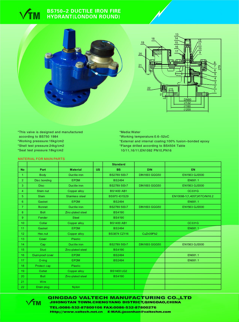 Ductile Iron Underground Fire Hydrant