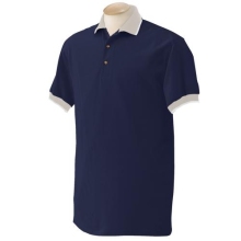 Pique Polo with Wide Stripe Trim