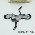 red-crowned crane design custom embroidery patches