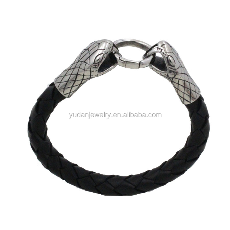 Yudan Custom Stainless Steel Snake Head Bracelet Men