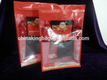 square flat bottom quad seal plastic bag pouch