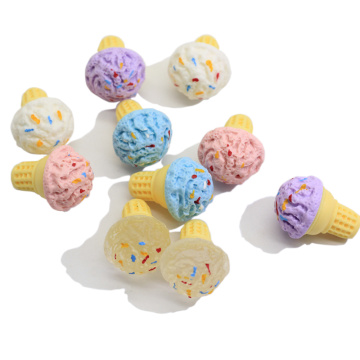 Fashion Cute Simulated Ice Cream Cone Resin Miniature for Cartoon Jewelry Findings DIY Earrings Charm