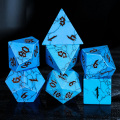 Howlite Stone DND Dice Set, 7PCS Handmade Gemstone Dice Set for Dungeons and Dragons Tabletop Role Playing Game