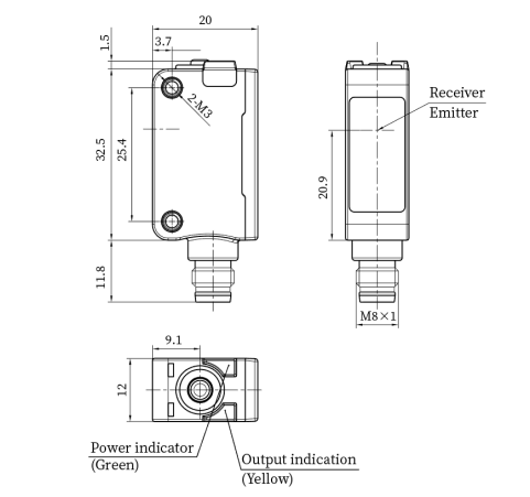 LANBAO new IP67 optical proximity sensor DC 30V NPN/PNP 50cm photoelectric Positioning sensor