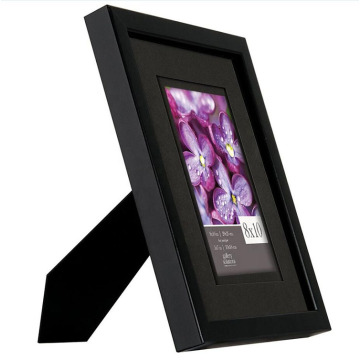 Black Wood Picture Frame Mat For 5x7 Image