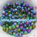 6MM Peacock Mullti-Color Acrylic Round Beads Spacer Finding