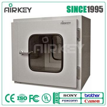 Cleanroom pass through box and transfer box for cleanroom