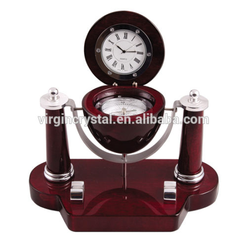 Novel Design Wood Desk Clock With Top Quality For VIP Customer Gifts