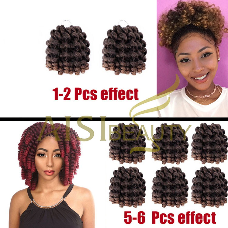 Aisi Beauty Manufacturer Multi Color Jumpy Wand Curly Crochet Braids Hair Extension Jamaican Bounce Synthetic Braiding Hair