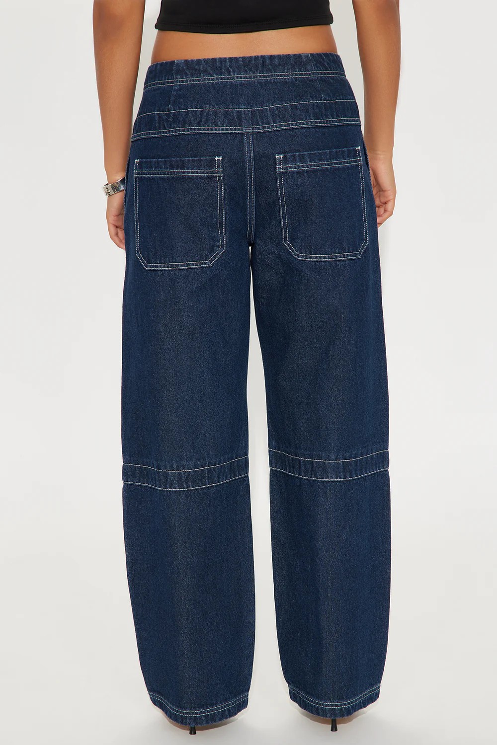 Шава прямая нога Джин - Dark Wash1 Seaming Straight Leg Jean - Dark Wash1